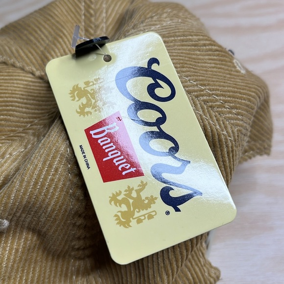 COORS Banquet Vintage-Retro Style Corduroy Hat Cap Classic Beige Mountains Logo - Picture 7 of 9